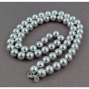 Tiffany & Co. Sterling Silver 925 Ball Bead Necklace 24” 64g
